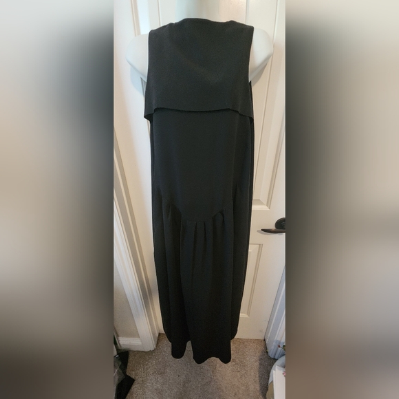 COS Black Maxi/Midi Dress Front Lapel at Neck Size 2 | Like New - Picture 2 of 9
